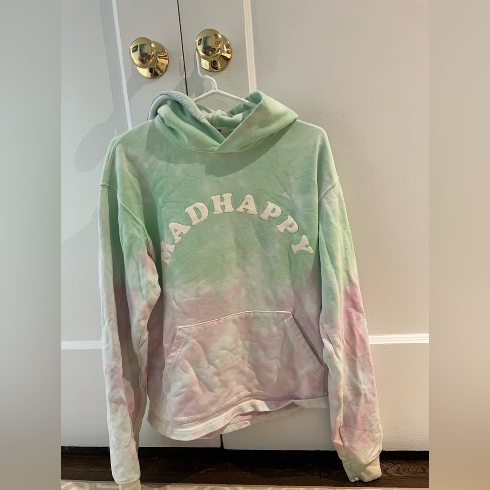Madhappy pink tie dye sweatshirt logo size small